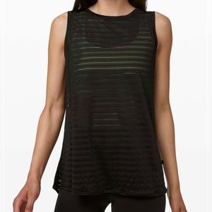 Lululemon Tied Back Tank Top - Green Mesh Stripes